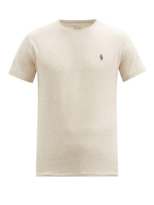 Matchesfashion.com Polo Ralph Lauren - Logo-embroidered Cotton-jersey T-shirt - Mens - Cream