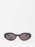 Saint Laurent Eyewear - Oval Acetate Sunglasses - Womens - Black