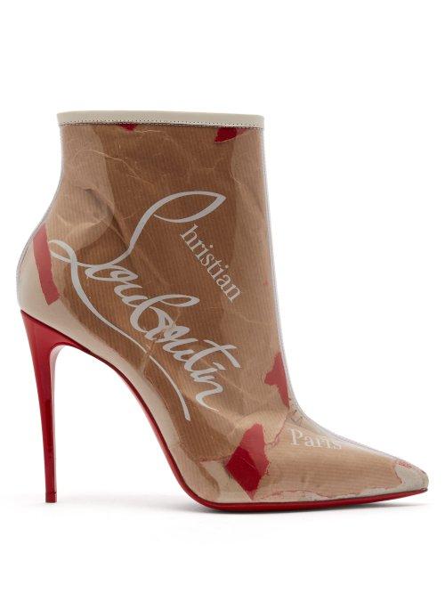 Matchesfashion.com Christian Louboutin - So Kate Kraft Loubi Print Ankle Boots - Womens - Brown Multi