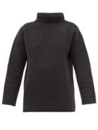 Matchesfashion.com Jacquemus - Agde Roll Neck Wool Blend Sweater - Womens - Grey