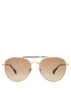 Matchesfashion.com Jimmy Choo - Abbie Tortoiseshell Metal Aviator Sunglasses - Womens - Tortoiseshell