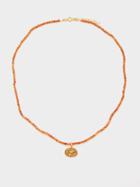 Hermina Athens - Sealstone Aventurine & Gold-plated Necklace - Womens - Brown Multi