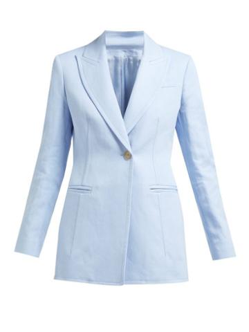 Matchesfashion.com Joseph - Hampson Single Breasted Twill Blazer - Womens - Light Blue