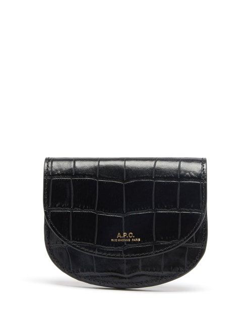 A.p.c. - Genve Croc-embossed Leather Wallet - Womens - Black