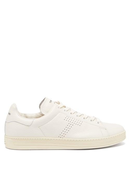 Tom Ford - Warwick Grained-leather Trainers - Mens - White