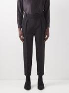 Saint Laurent - Pleated Wool-twill Trousers - Mens - Black