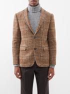 Officine Gnrale - Single-breasted Check Wool-blend Jacket - Mens - Brown Multi