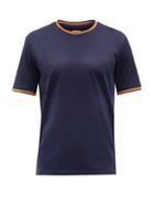 Paul Smith - Artist-stripe Crew-neck Cotton-jersey T-shirt - Mens - Dark Navy