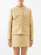 Valentino - Sequinned Tweed Jacket - Womens - Gold