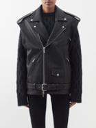 Raey - Sleeveless Leather Biker Jacket - Womens - Black