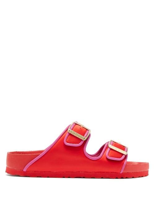 Matchesfashion.com Birkenstock X Il Dolce Far Niente - Arizona Fullex Satin Sandals - Womens - Red