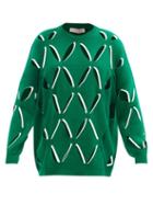 Valentino - Cutout Virgin-wool Sweater - Womens - Green