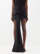 Jacquemus - Baccala Fixed-knot Wool-blend Mini Skirt - Womens - Black