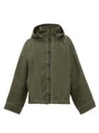 Matchesfashion.com Jacquemus - Hooded Topstitched Canvas Jacket - Mens - Dark Green