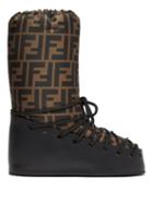 Matchesfashion.com Fendi - Ff Print Lace Up Moon Boots - Womens - Brown Multi