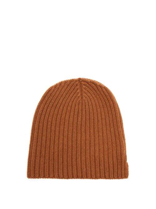 Matchesfashion.com Thom Sweeney - Ribbed Knit Cashmere Beanie Hat - Mens - Camel