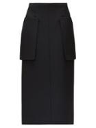 Matchesfashion.com The Row - Jenna Patch-pocket Crepe Pencil Skirt - Womens - Black