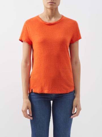 Frame - Easy True Organic-linen T-shirt - Womens - Orange