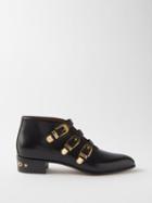Gucci - Buckled Leather Ankle Boots - Mens - Black
