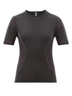 Matchesfashion.com Adidas By Stella Mccartney - Essentials Mesh Insert Stretch Jersey T Shirt - Womens - Black
