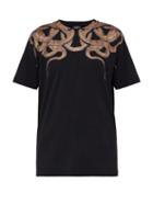 Matchesfashion.com Marcelo Burlon - Snake Print Cotton Jersey T Shirt - Mens - Black Gold