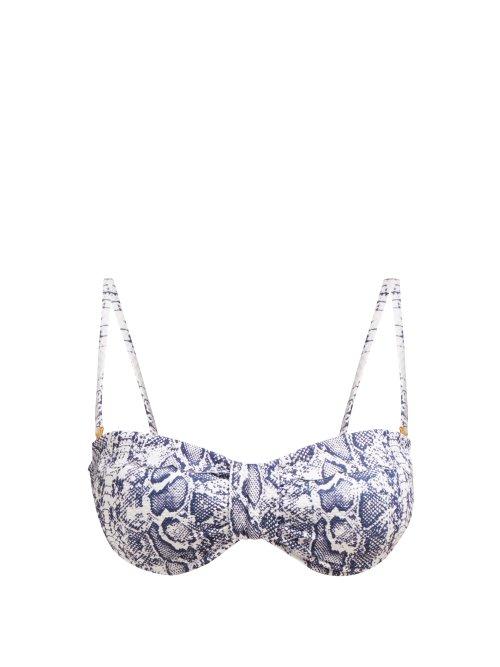 Matchesfashion.com Heidi Klein - Kenya Python Print Bikini Top - Womens - Python