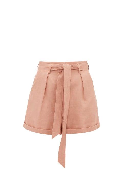 Matchesfashion.com Loup Charmant - Tellin Linen Shorts - Womens - Pink
