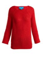 Matchesfashion.com M.i.h Jeans - Bowen Boat Neck Mohair Blend Sweater - Womens - Red