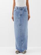 Raey - Split-back Organic-cotton Denim Maxi Skirt - Womens - Indigo