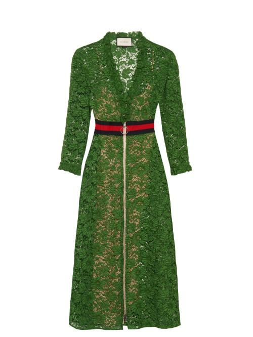 Gucci V-neck Cotton-blend Lace Dress