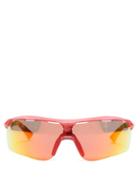 Matchesfashion.com Stella Mccartney - Turbo Reflective Lens Sunglasses - Womens - Burgundy