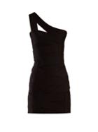 Matchesfashion.com Balmain - Asymmetric Bandage Mini Dress - Womens - Black