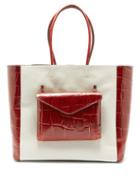 Matchesfashion.com Staud - Linda Leather And Canvas Tote Bag - Womens - Cream Multi