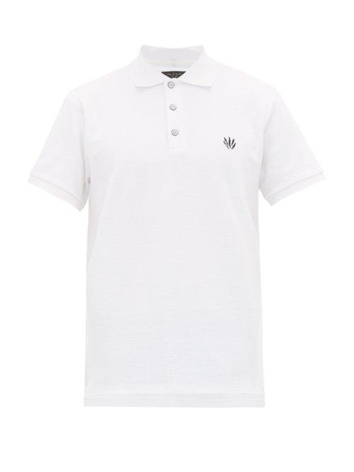 Matchesfashion.com Rag & Bone - Logo Embroidered Cotton Piqu Polo Shirt - Mens - White