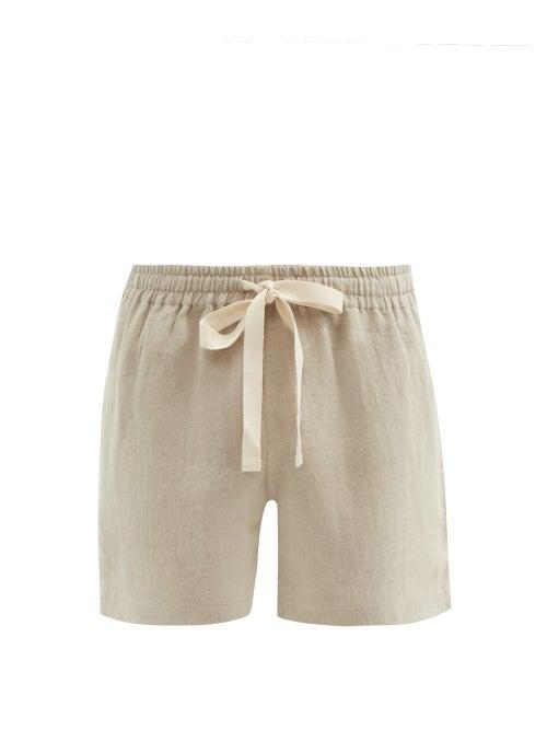 Matchesfashion.com Commas - Lounge Linen-calico Shorts - Mens - Beige