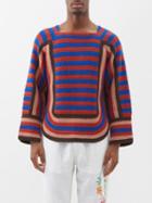 Bode - Four Stripe Crocheted Merino Sweater - Mens - Multi