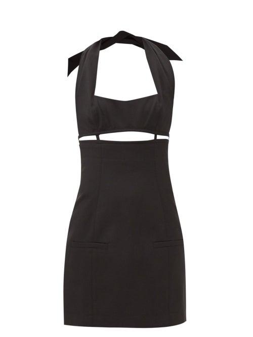 Jacquemus - Limao Cutout Twill Mini Dress - Womens - Black