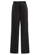 Matchesfashion.com The Row - Nick Wide Leg Wool Gabardine Trousers - Womens - Black