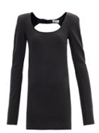 Matchesfashion.com The Attico - Padded-shoulder Jersey Mini Dress - Womens - Black