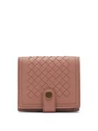 Matchesfashion.com Bottega Veneta - Intrecciato Leather Wallet - Womens - Dark Pink
