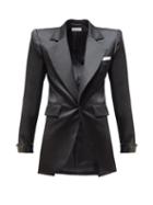 Matchesfashion.com Saint Laurent - Single Breasted Satin Blazer - Womens - Black