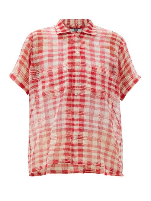 Matchesfashion.com Bode - Spotlight Gingham Cotton Shirt - Womens - Red White