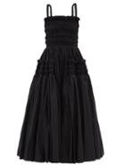 Matchesfashion.com Molly Goddard - Larry Hand-smocked Cotton Dress - Womens - Black