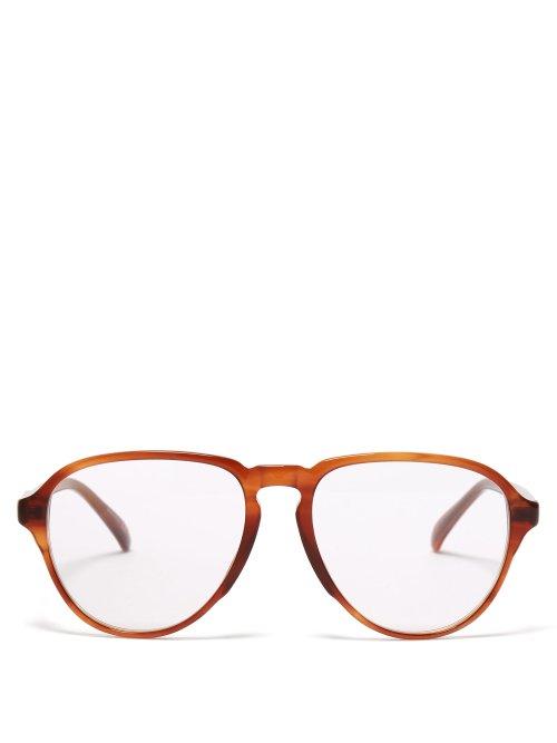 Matchesfashion.com Givenchy - Oversized Aviator Acetate Glasses - Womens - Light Brown