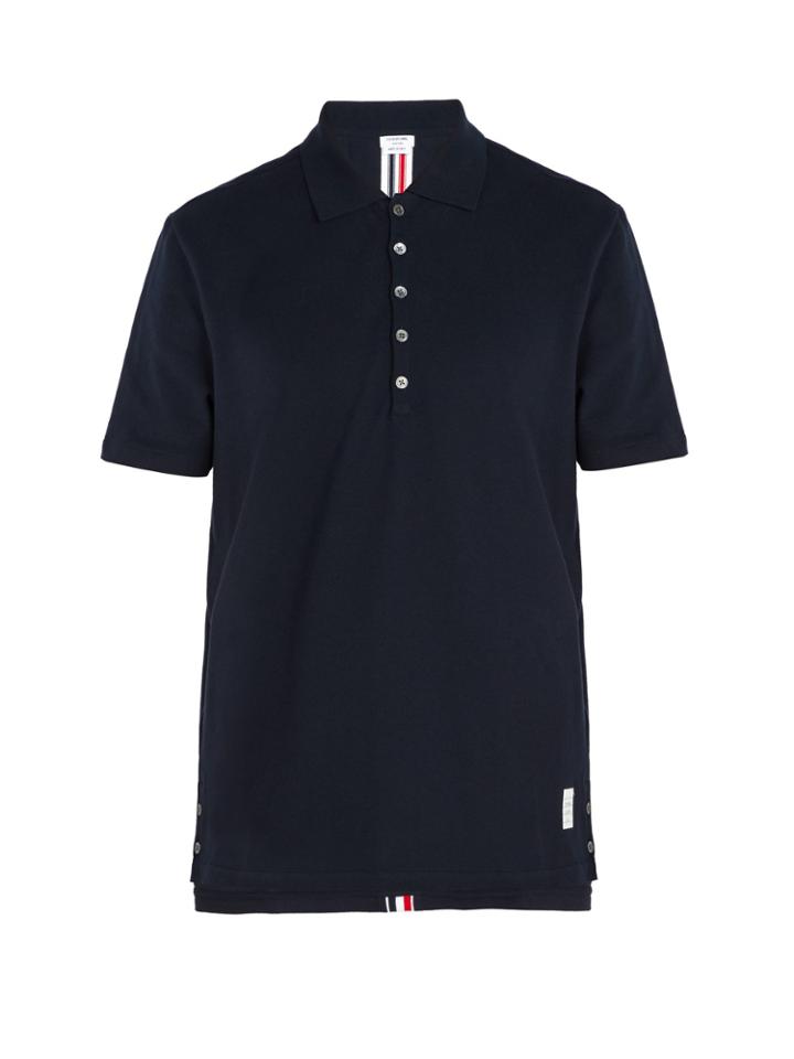 Thom Browne Stripe-trim Cotton Polo Shirt