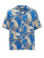 Matchesfashion.com Nipoaloha - Crane In The Bamboo Forest Printed Shirt - Mens - Blue Multi