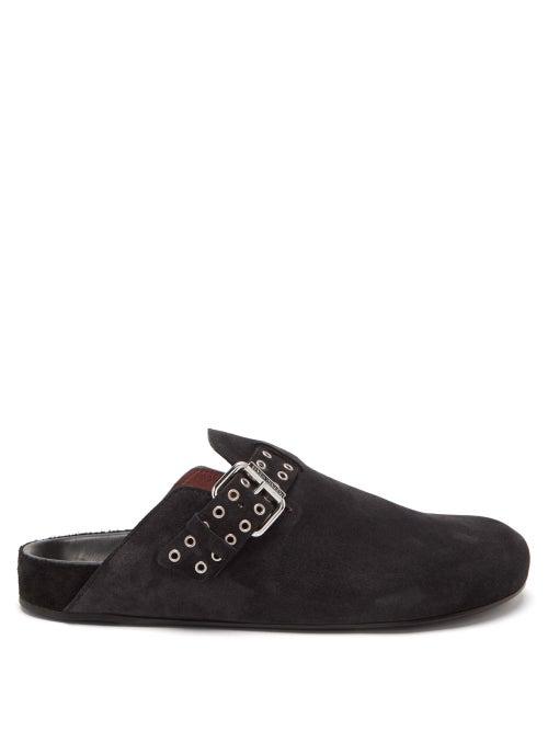 Isabel Marant - Mirvin Suede Backless Loafers - Womens - Black