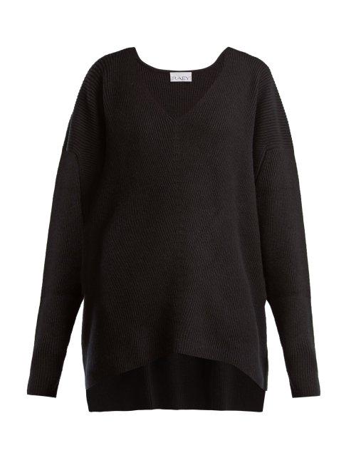Matchesfashion.com Raey - V Neck Ribbed Cashmere Sweater - Womens - Black