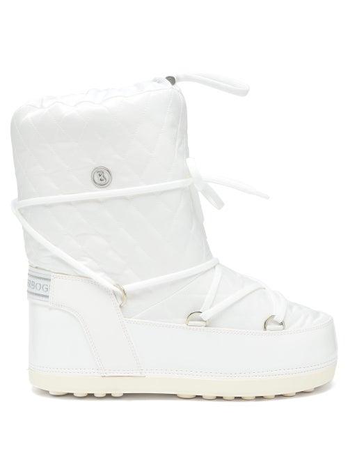 Matchesfashion.com Bogner - Tignes Quilted Lace Up Snow Boots - Womens - White