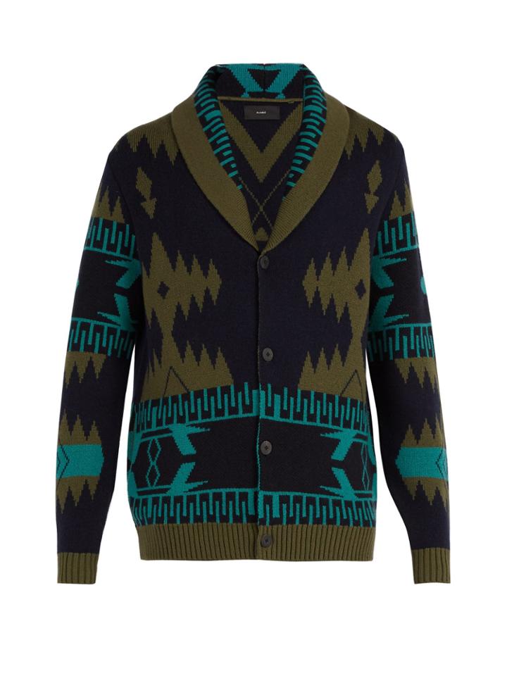 Alanui Icon Geometric-intarsia Cashmere Cardigan